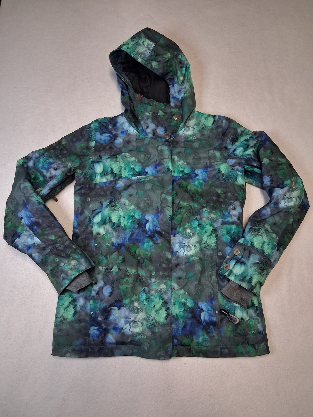 Roxy Green and Blue Hooded Ski Jacket